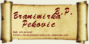 Branimirka Peković vizit kartica